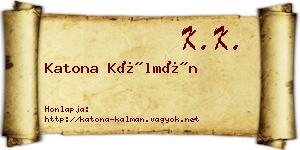 Katona Kálmán névjegykártya